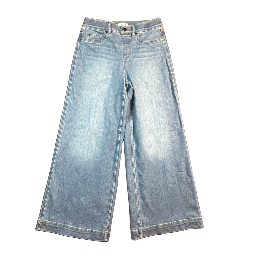 SPANX Seamed Front Wide Leg Denim Pull-on Jeans 30x29 Minimalist